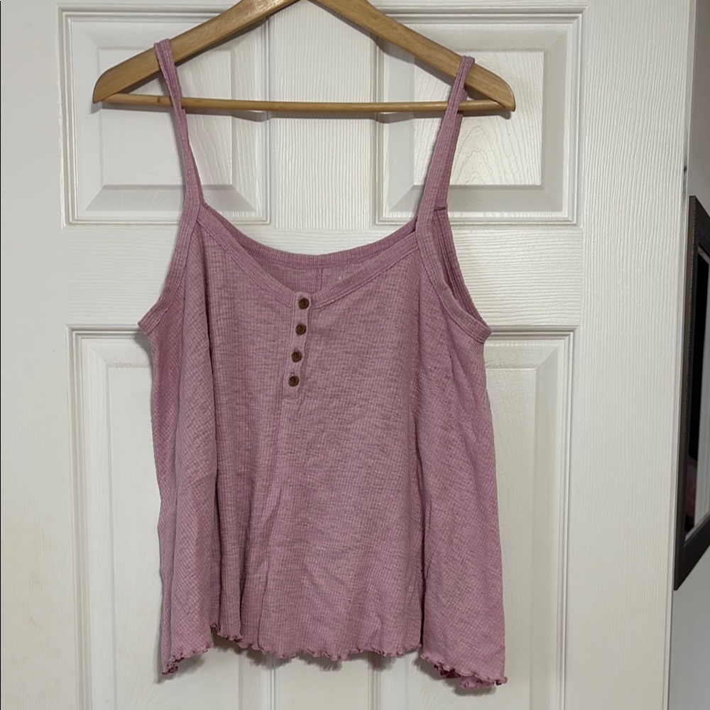 Pink Buttoned Relaxed Camisole